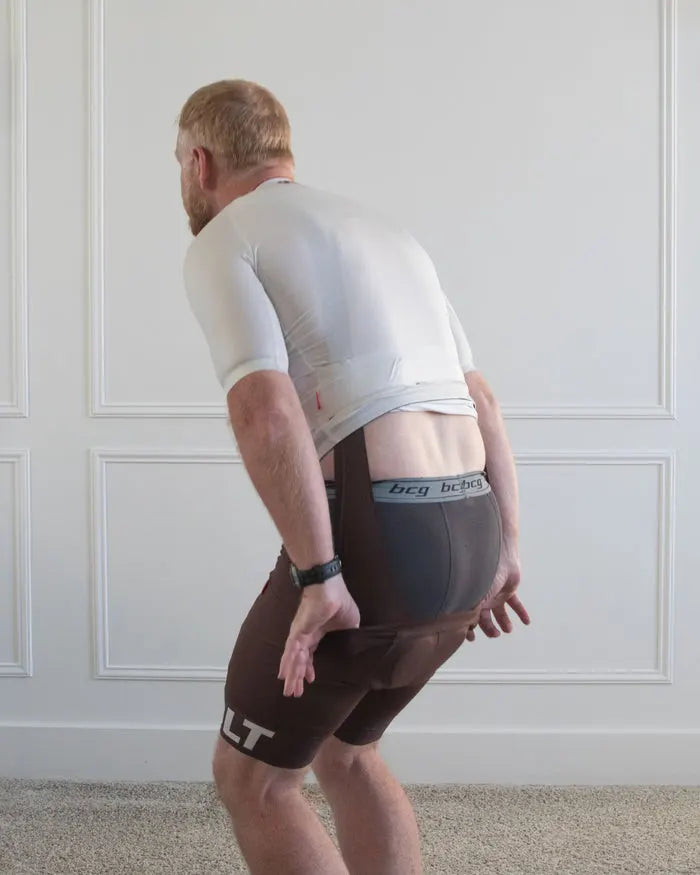 Rider wearing ION Droptail Bibs