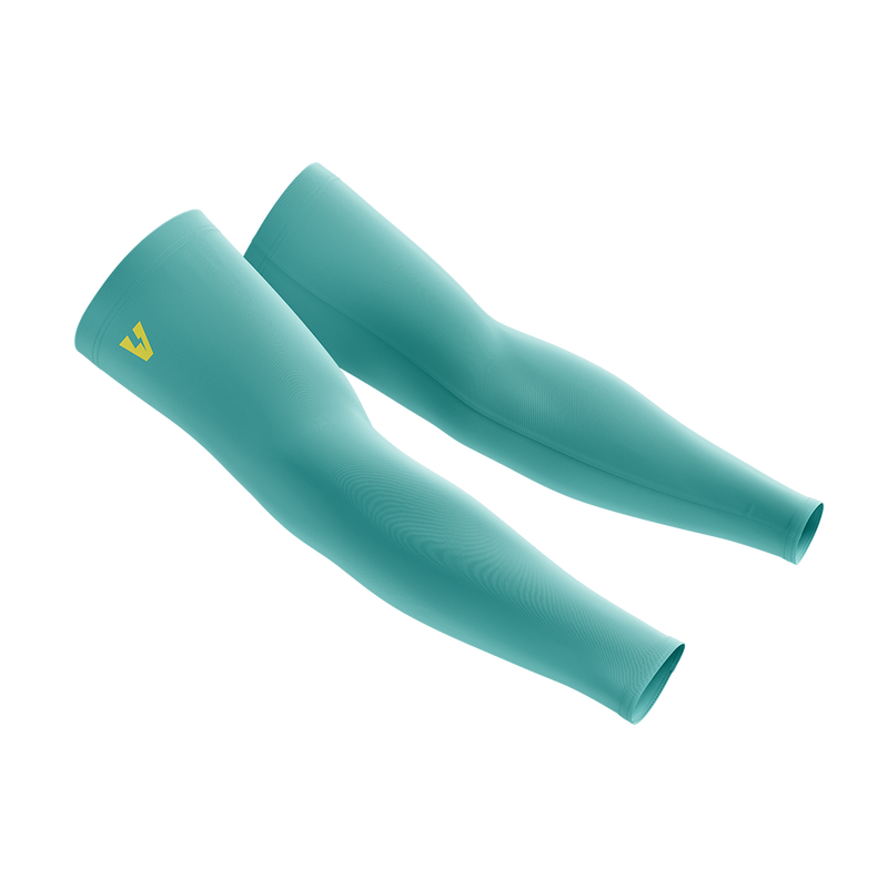 Thermal Arm Warmers - Teal & Yellow