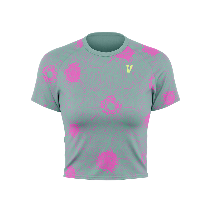 Cropped Alloy Tee Poppies